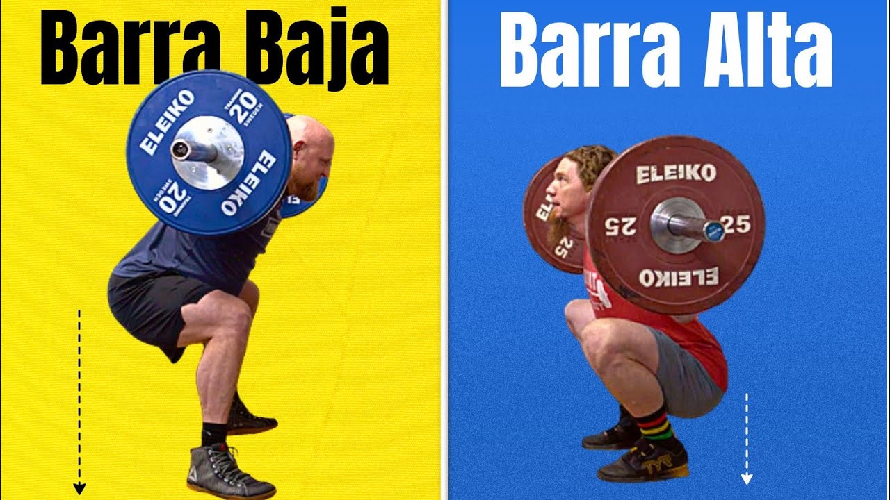 Domina tu sentadilla: explicación de la técnica con barra alta y barra baja
