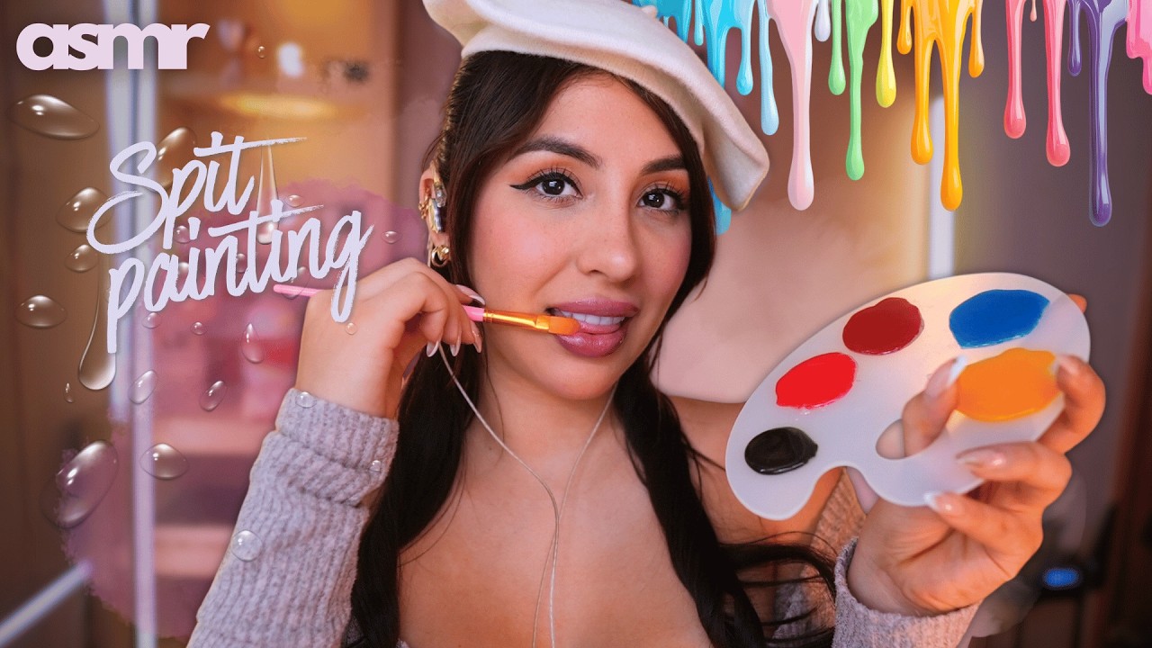 ASMR | Spit Painting 💦🎨 Te Pinto la Carita (Súper Relajante)