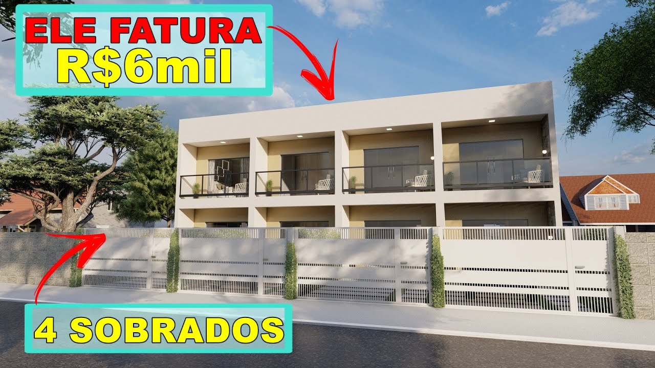 4 sobrados de 76m² | EM APENAS UM TERRENO | Pra alugar.