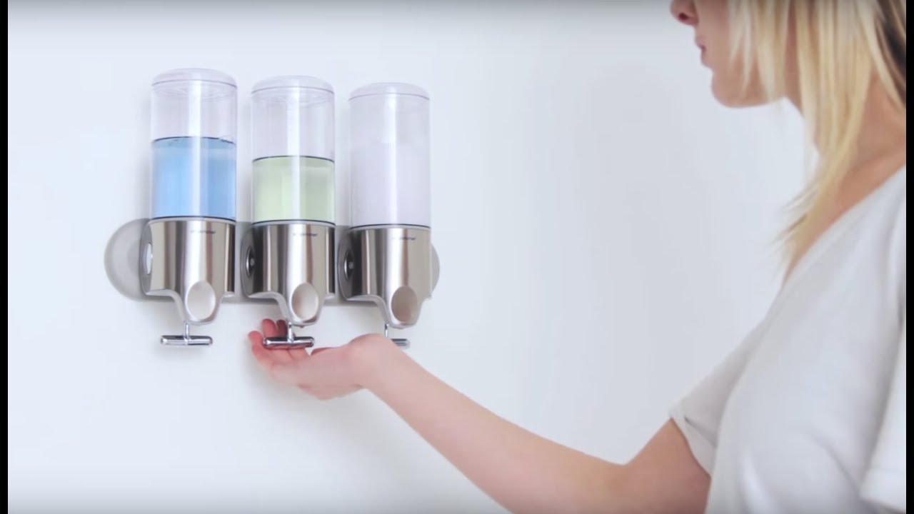 simplehuman triple wall mount soap pump