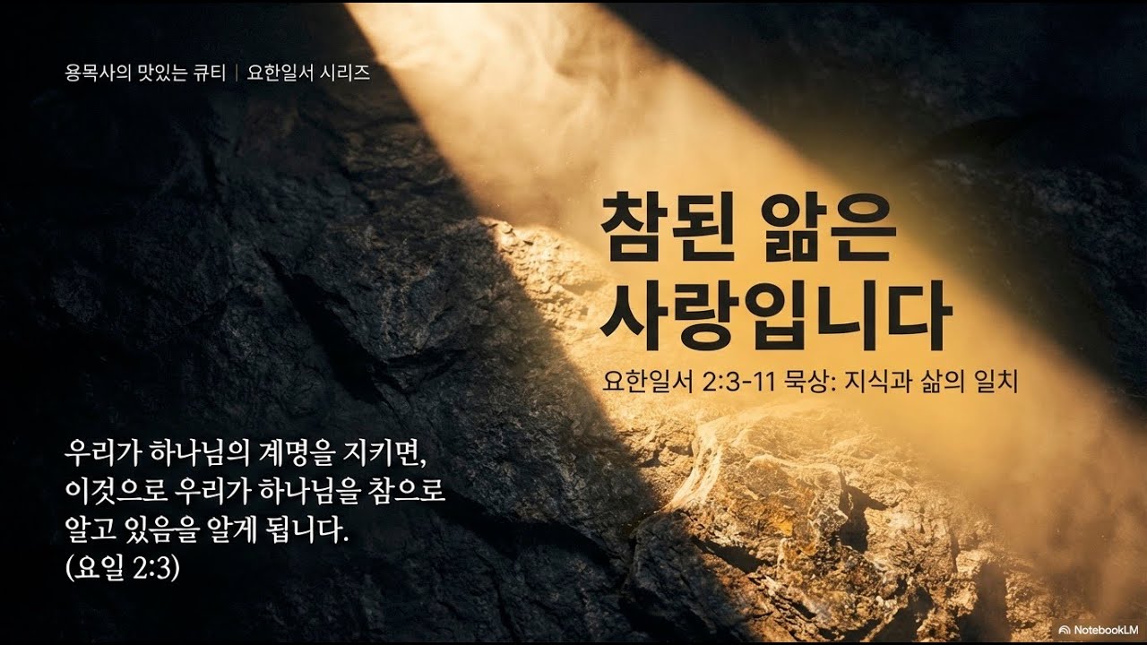 맛있는큐티 요한일서 2장 3절 ~ 11절 