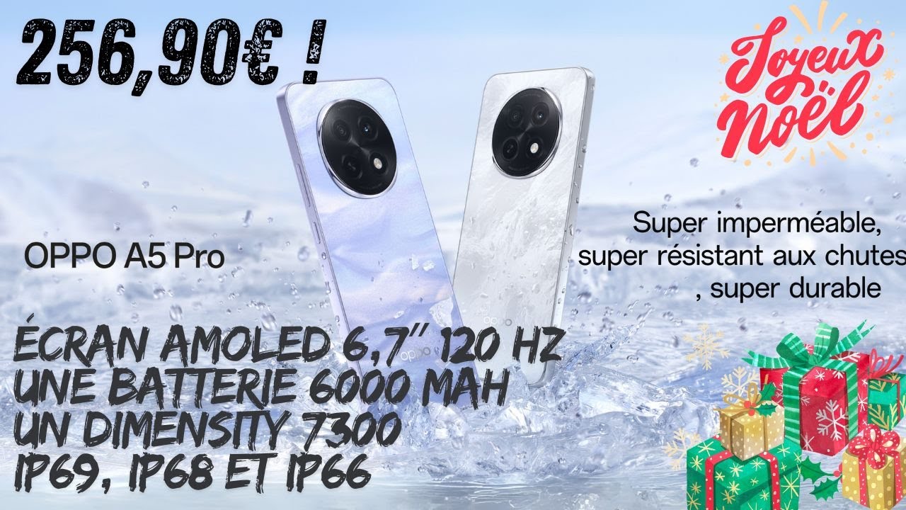 Oppo A5 Pro : Votre Cadeau de Noël Tech avec Batterie 6000mAh et Écran AMOLED 120Hz !