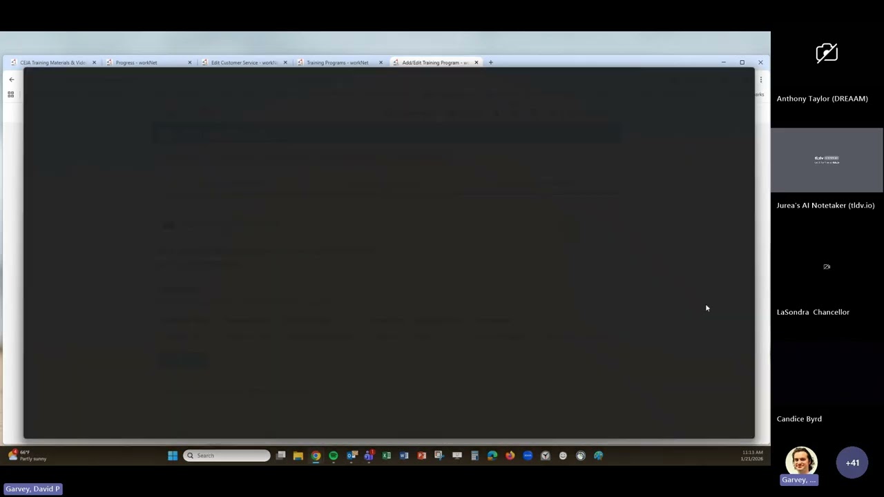 CEJA Reporting System Office Hours - 1/21/2026