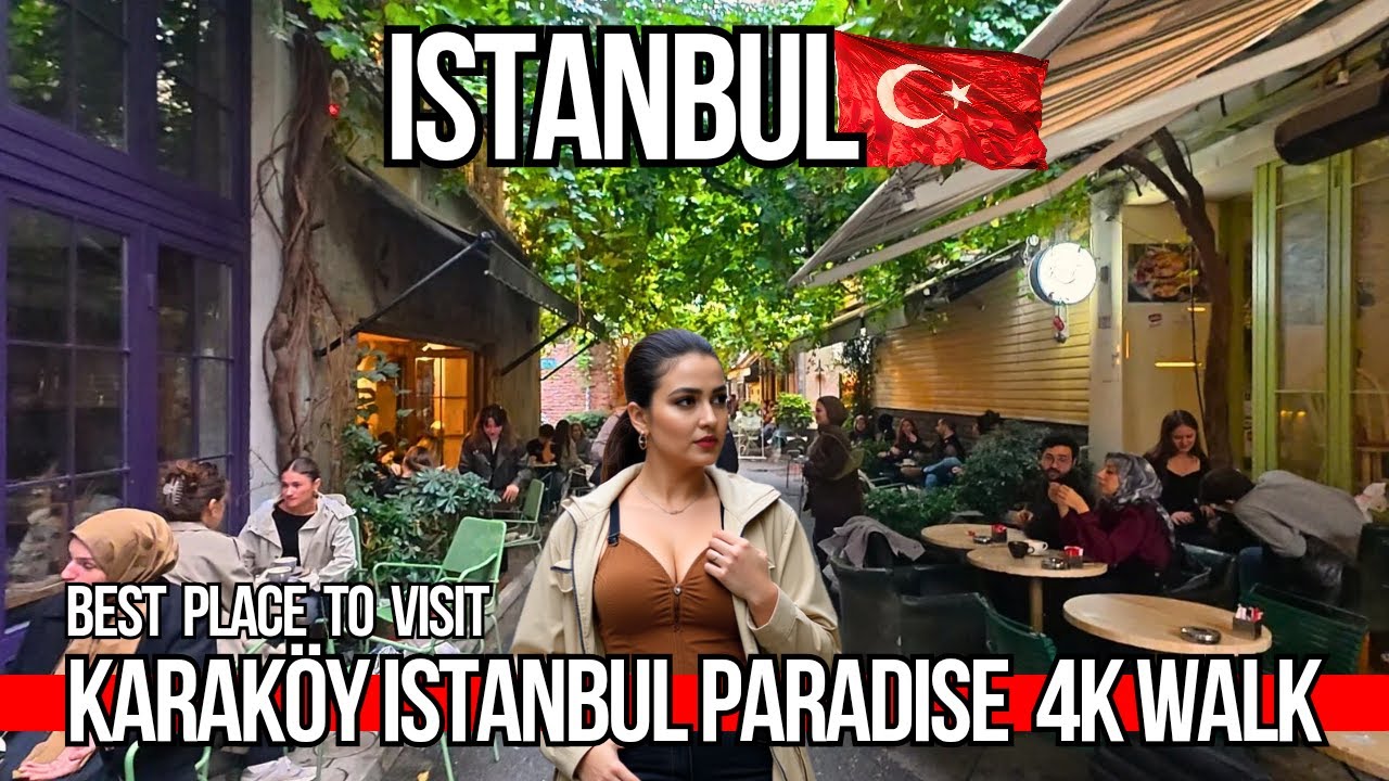 🇹🇷 Istanbul Paradise 4K Walking Tour 2025 | Karakoy Cafes, Restaurants, Bars & Bosphorus View
