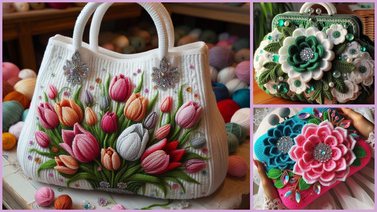 Knitted tote bag (ideas) #crochet #knitted #bag #design #amigurumi