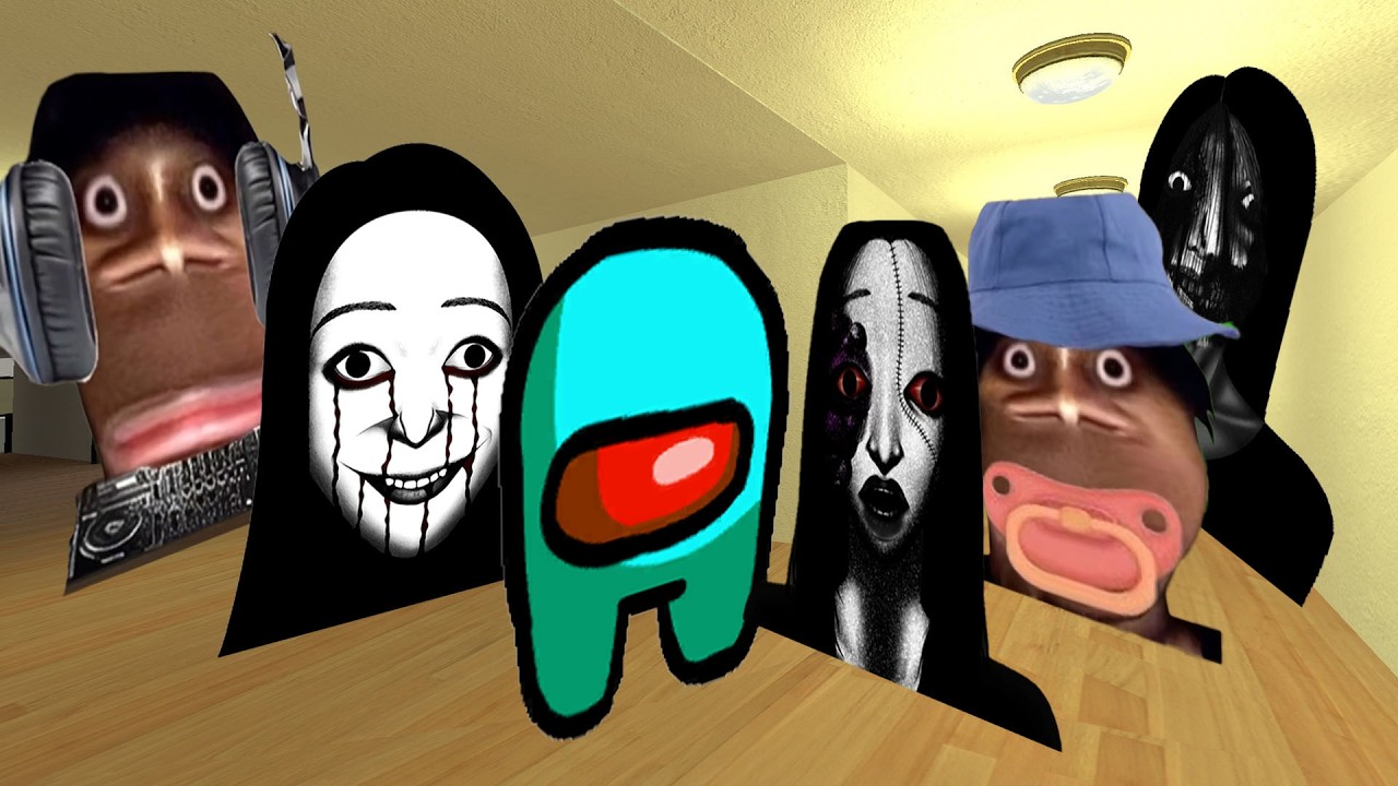 Nico's Nextbots: Hi My Name Is Aughhhh,Kuchisake Onna,Scary Among US And Ellis Nextbot in Gmod!