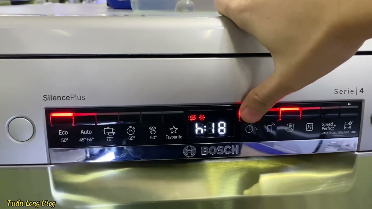 HƯỚNG DẪN SỬ DỤNG MÁY RỬA BÁT BOSCH SMS4ECI14E 13 BỘ, TỰ ĐỘNG MỞ CỬA, NHẬP ĐỨC CHI TIẾT