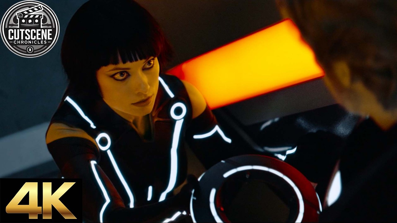 [4K UHD] Quorra Saves Sam Flynn & Kevin Flynn & Tron Is Alive CUTSCENE | TRON Legacy (2010)