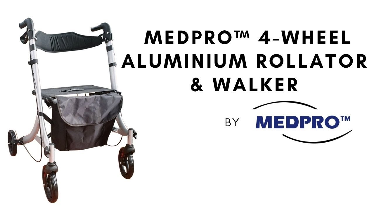MEDPRO&trade; 4-Wheel Aluminium Rollator & Walker