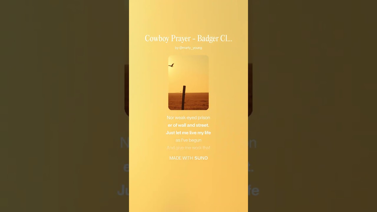 Cowboy Prayer by Badger Clark edited by MJY