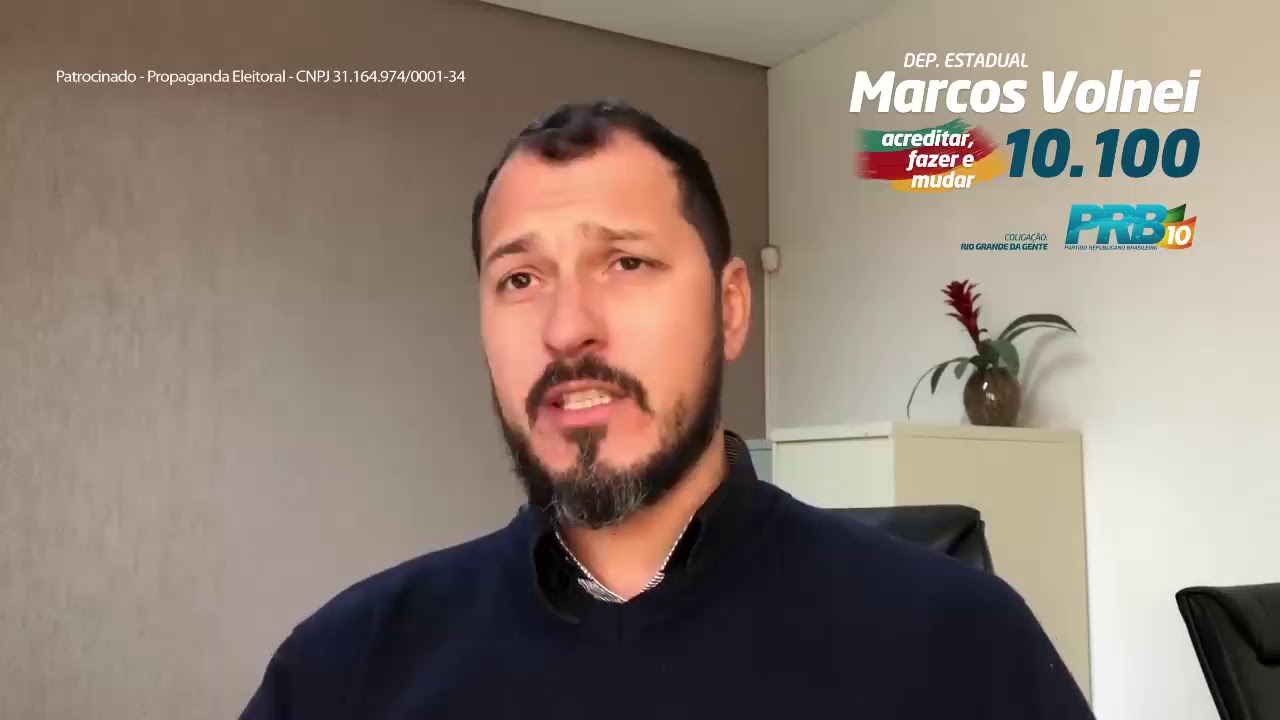 Sou Marcos Volnei dos Santos Candidato a Deputado Estadual pelo PRB.