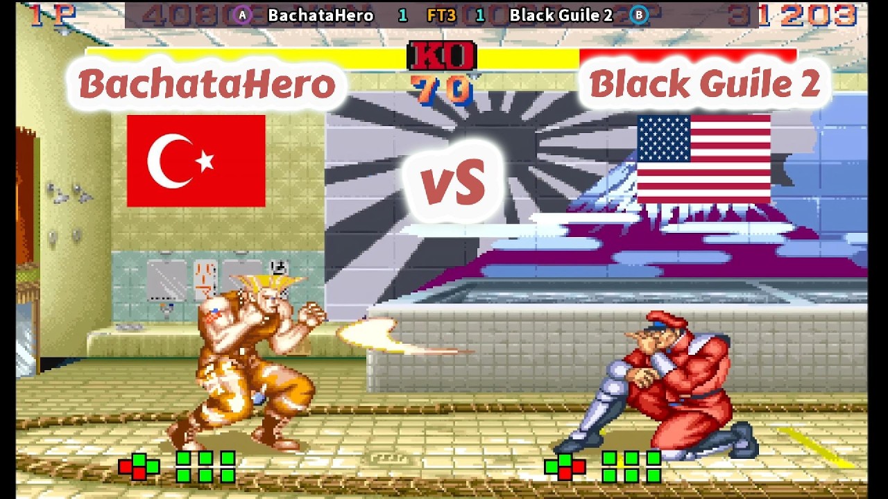 Street Fighter II: Champion Edition - Бачата Герой против Чёрного Гайла 2 - FT3 - 1080P/60FPS - 2...