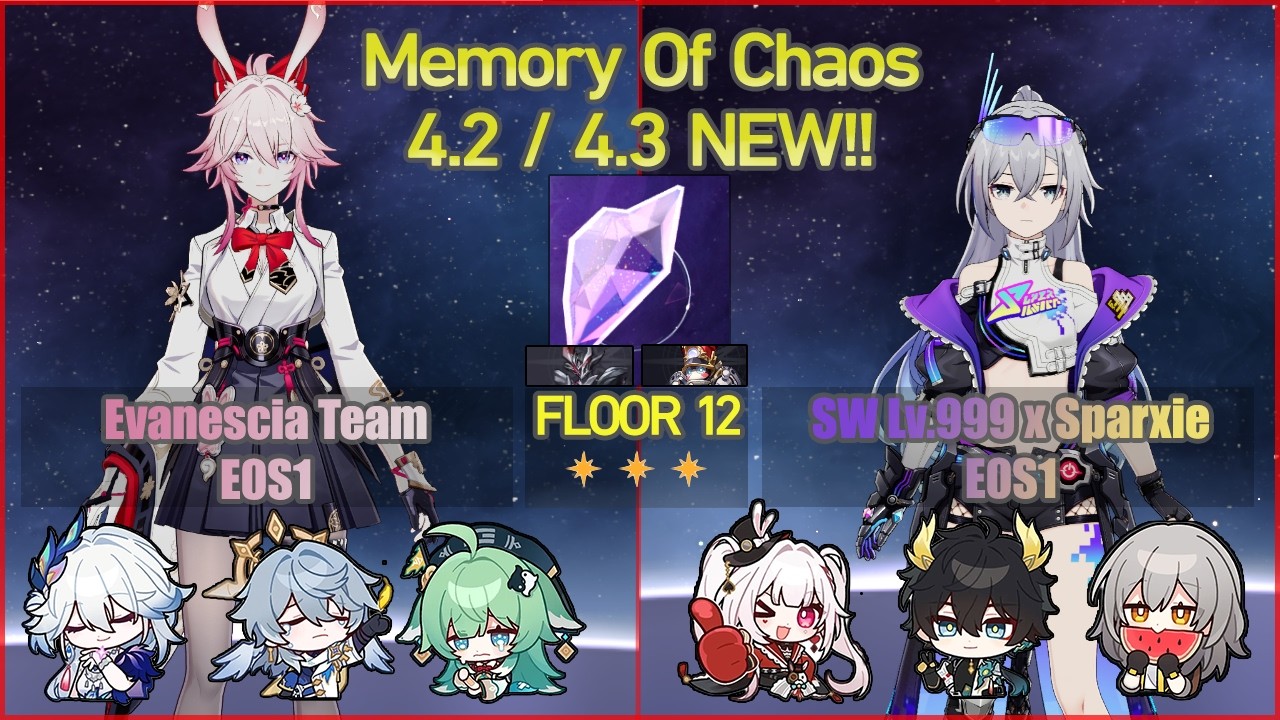 Evanescia E0S1 & SW Lv. 999 x Sparxie E0S1 | MOC 4.2/4.3 NEW!! Floor 12 | Honkai Star Rail F2P