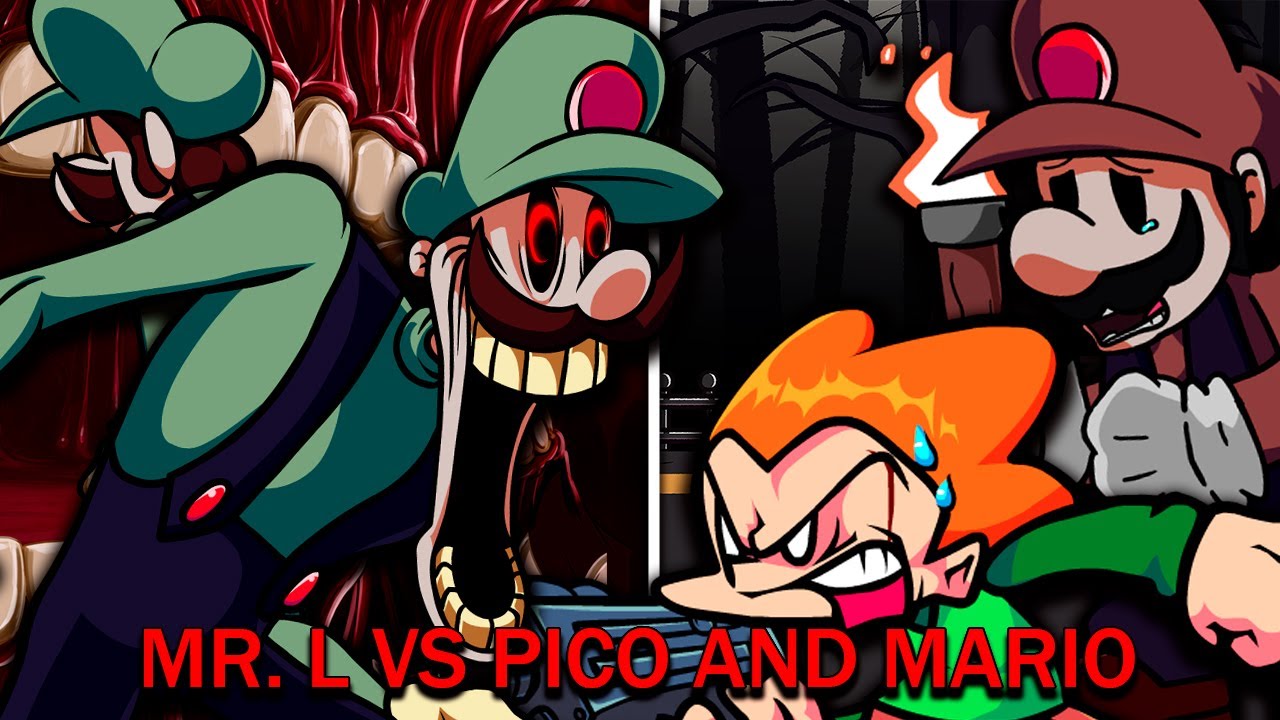 Manual Blast but Mr. L, Pico and Mario sings it (Mario's Madness V2) - FNF COVER