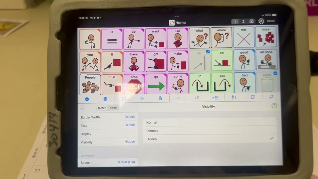 Proloquo2Go User Guide: Hiding and Unhiding Words