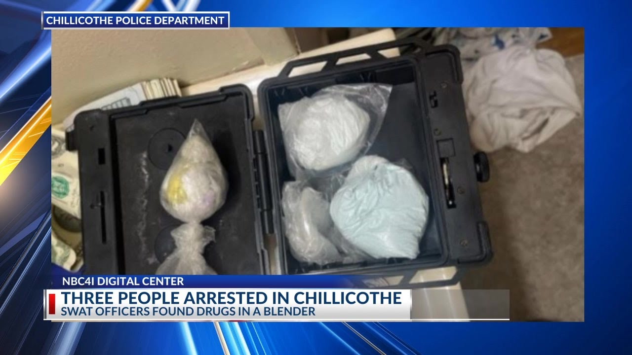Three arrested in Chillicothe where SWAT officers found drugs in a blender