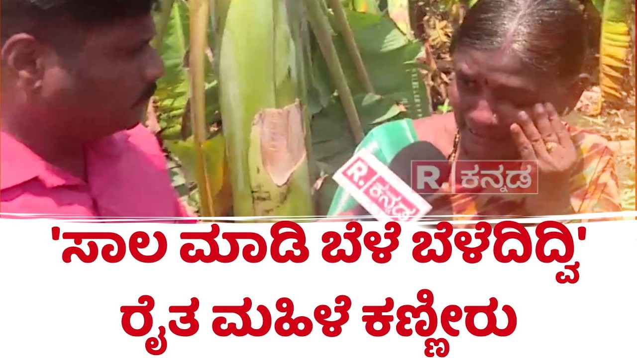 Banana Crop Destroyed : 'ಸಾಲ ಮಾಡಿ ಬೆಳೆ ಬೆಳೆದಿದ್ವಿ' ರೈತ ಮಹಿಳೆ ಕಣ್ಣೀರು | Gadag