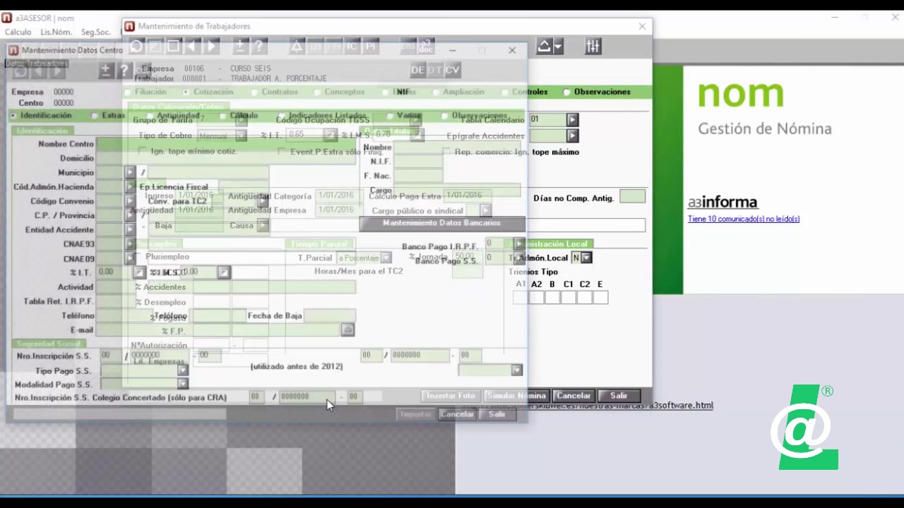 TIEMPO PARCIAL A PORCENTAJE - LISTADO HORAS TIEMPO PARCIAL. Tema 15 a3nom