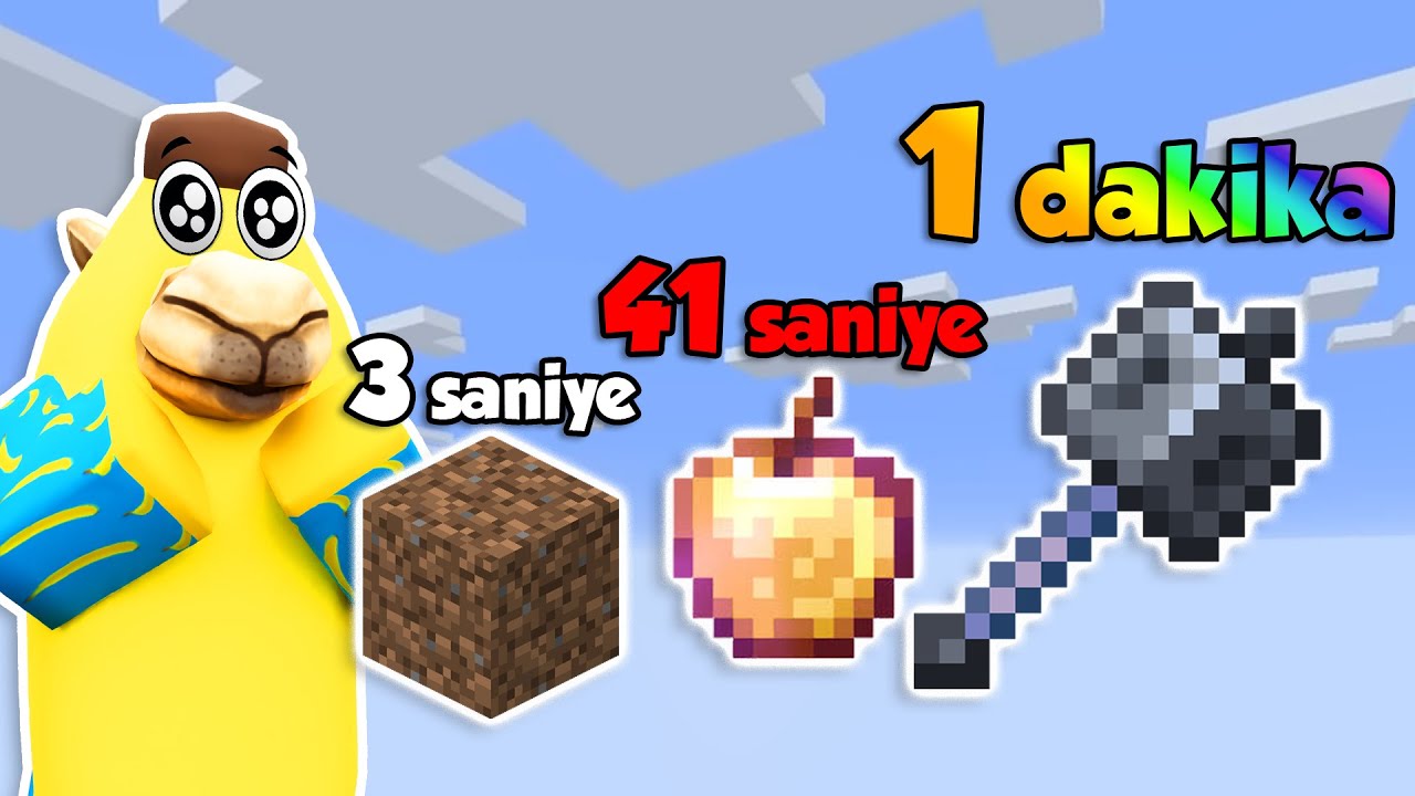 EKİPLE MİNECRAFT AMA HER SANİYE +1 RANDOM EŞYA