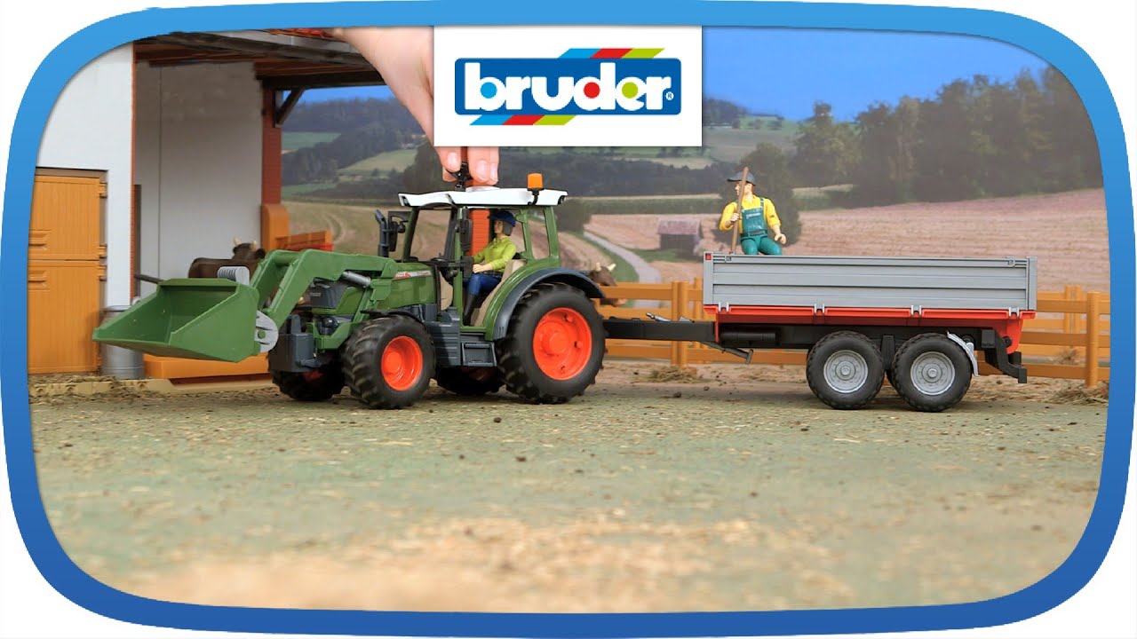 Fendt Vario 211 mit Frontlader und Anhänger-- 02182 -- BRUDER Spielwaren