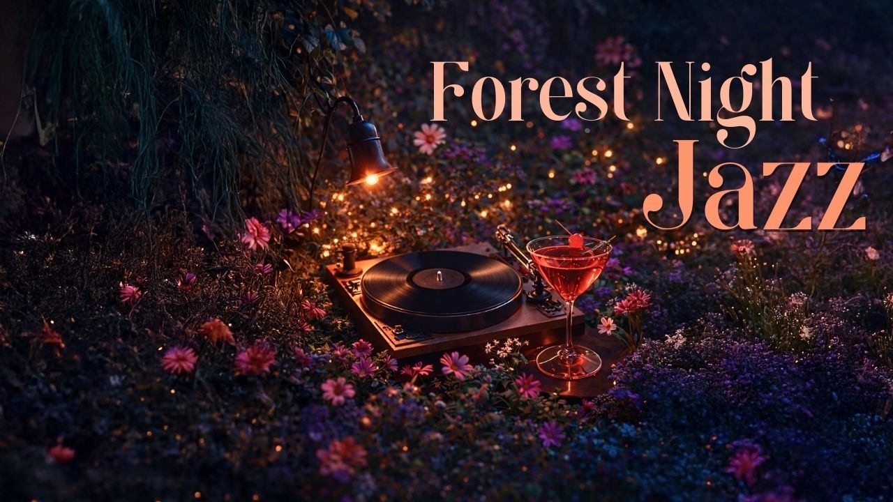 Relaxing Forest Jazz 🌿 Midnight Jazz Among Wildflowers, Fireflies & Moonlight