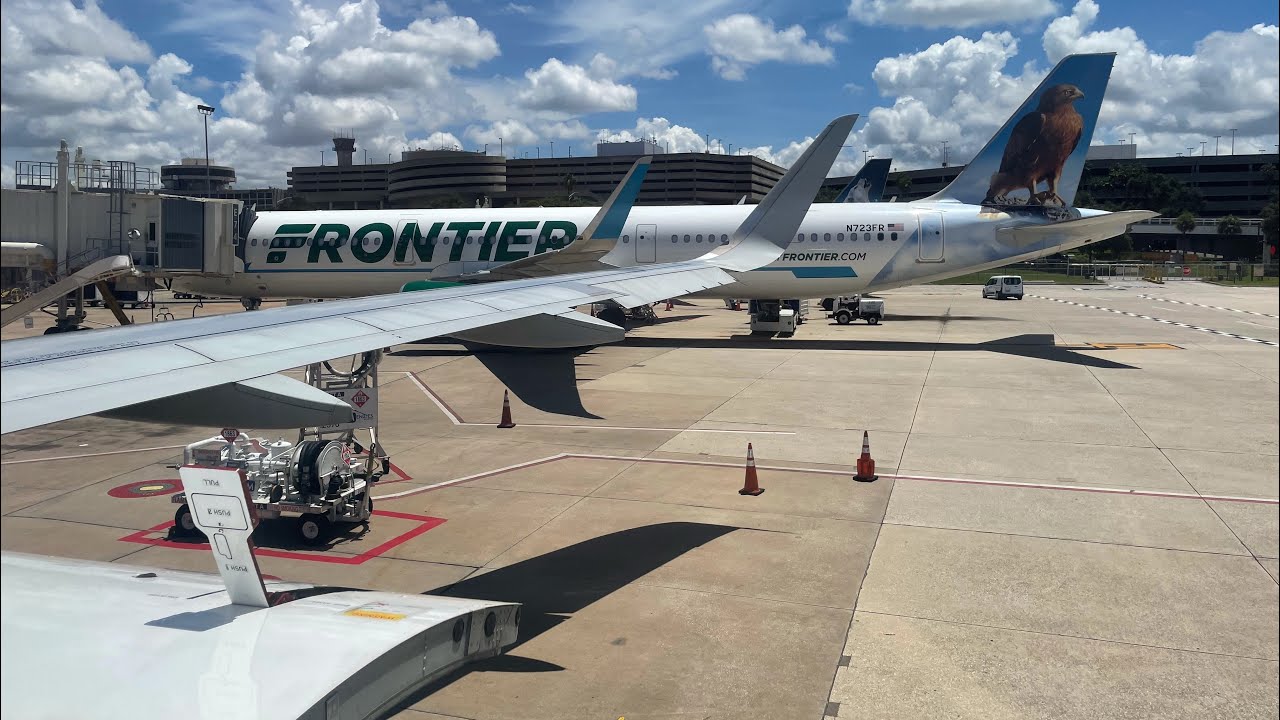 Frontier A320-NEO pushback and takeoff from Tampa ( TPA )