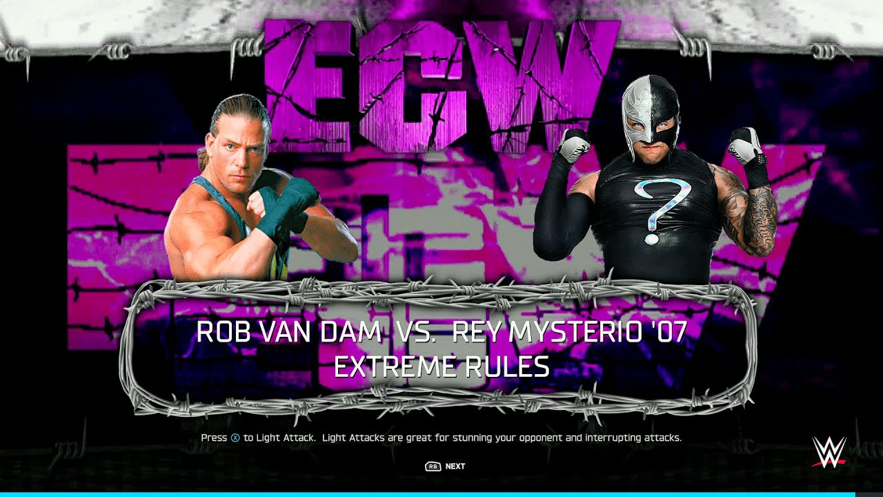 WWE 2K25 — Rob Van Dam vs. Rey Mysterio — Legends of ECW