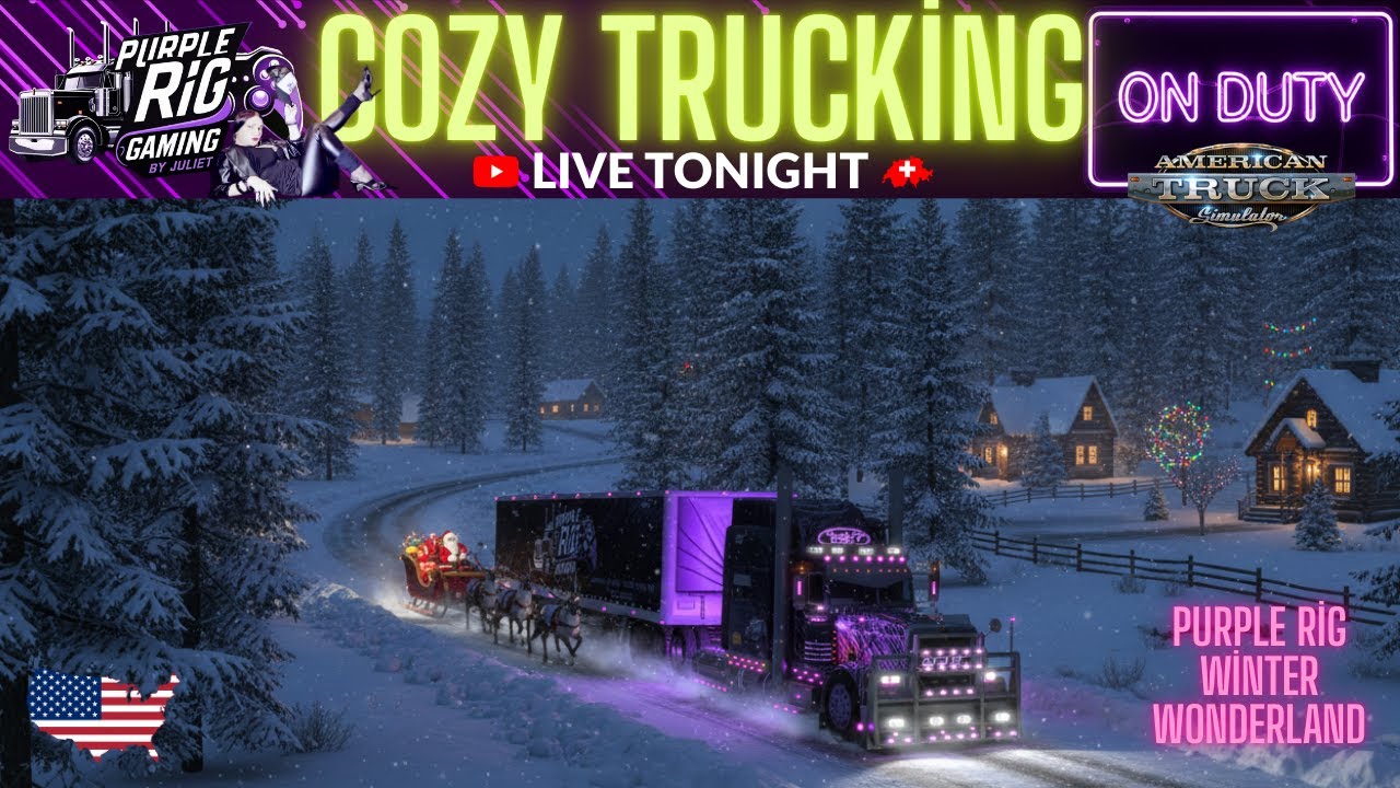 🟣 Cozy Christmas Trucking🎄❄️ | Purple Rig on Winter Roads 💜🚛 ATS / ETS2