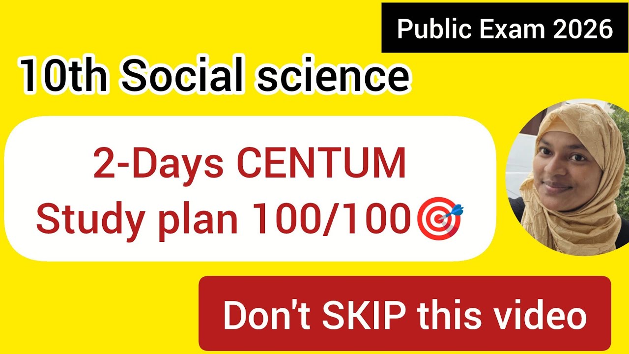 10th Social Science public exam 2026 public exam 2026 study plan do follow the schedule all the best