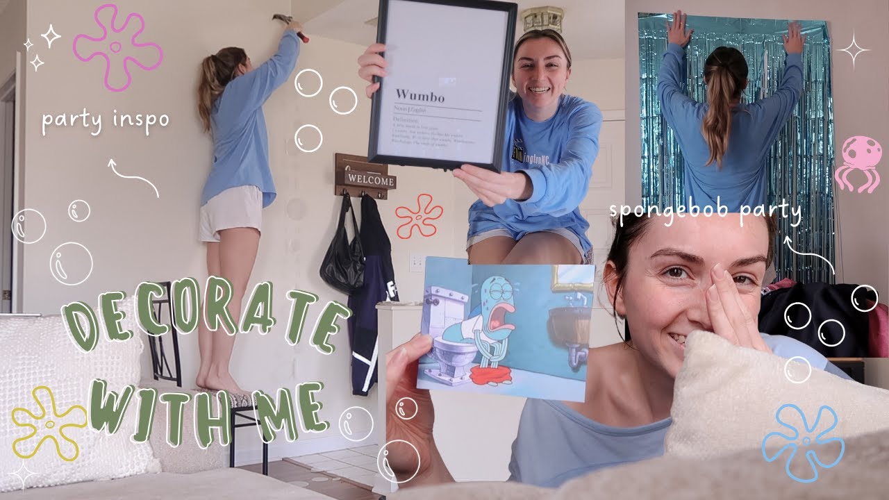 decorate with me for my 25th SpongeBob themed birthday party!!! | SpongeBob party Inso
