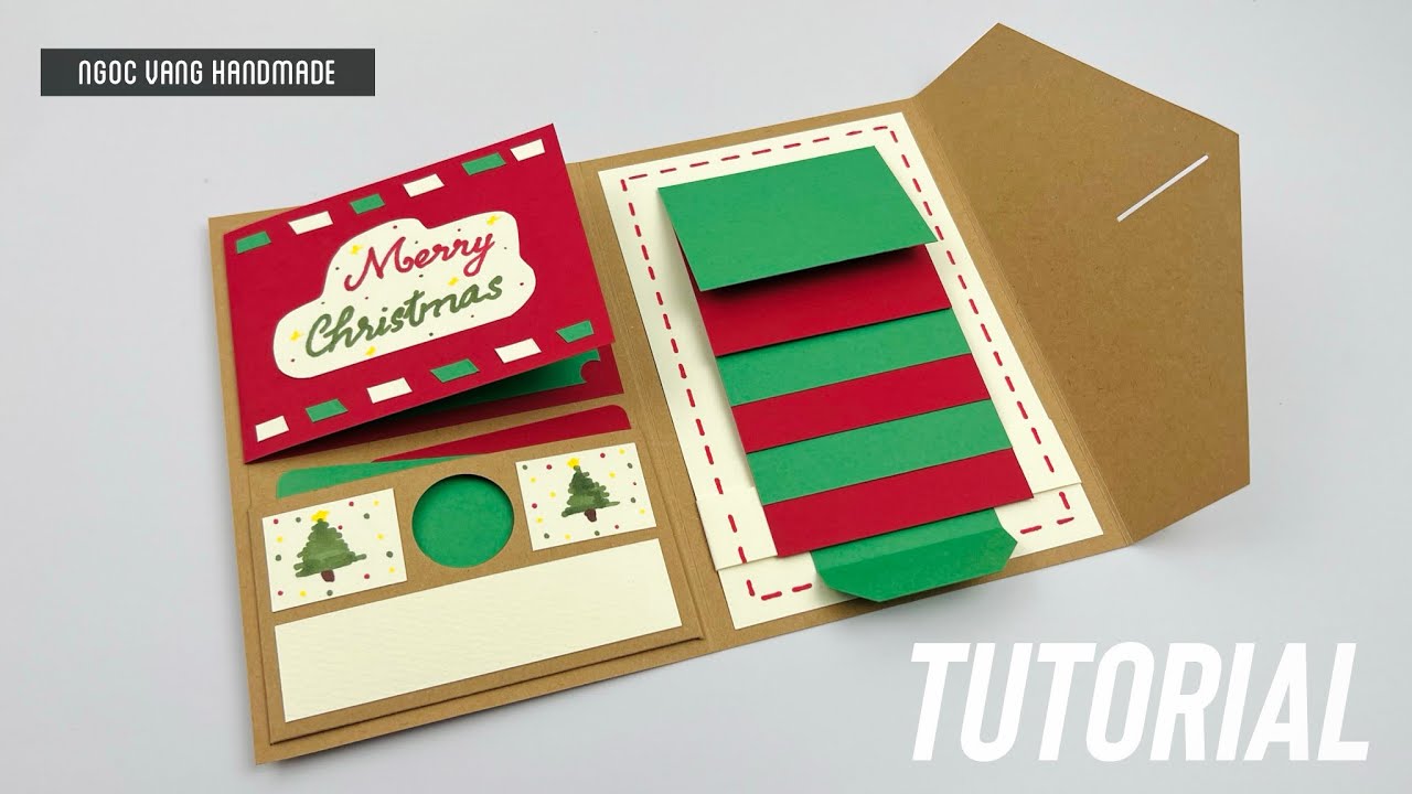 🎄 DIY Christmas card ✨ Christmas Scrapbook - NGOC VANG HANDMADE 