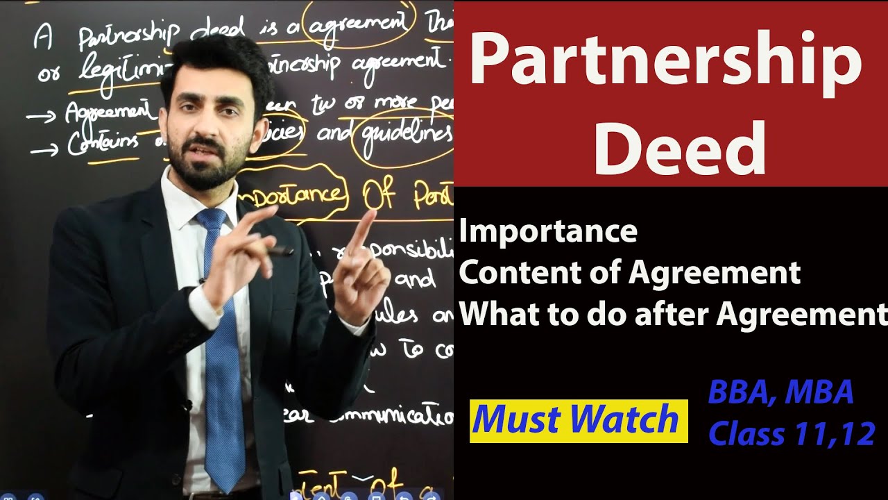 Partnership Deed | Partnership Agreement| Financial Management| BBA,MBA