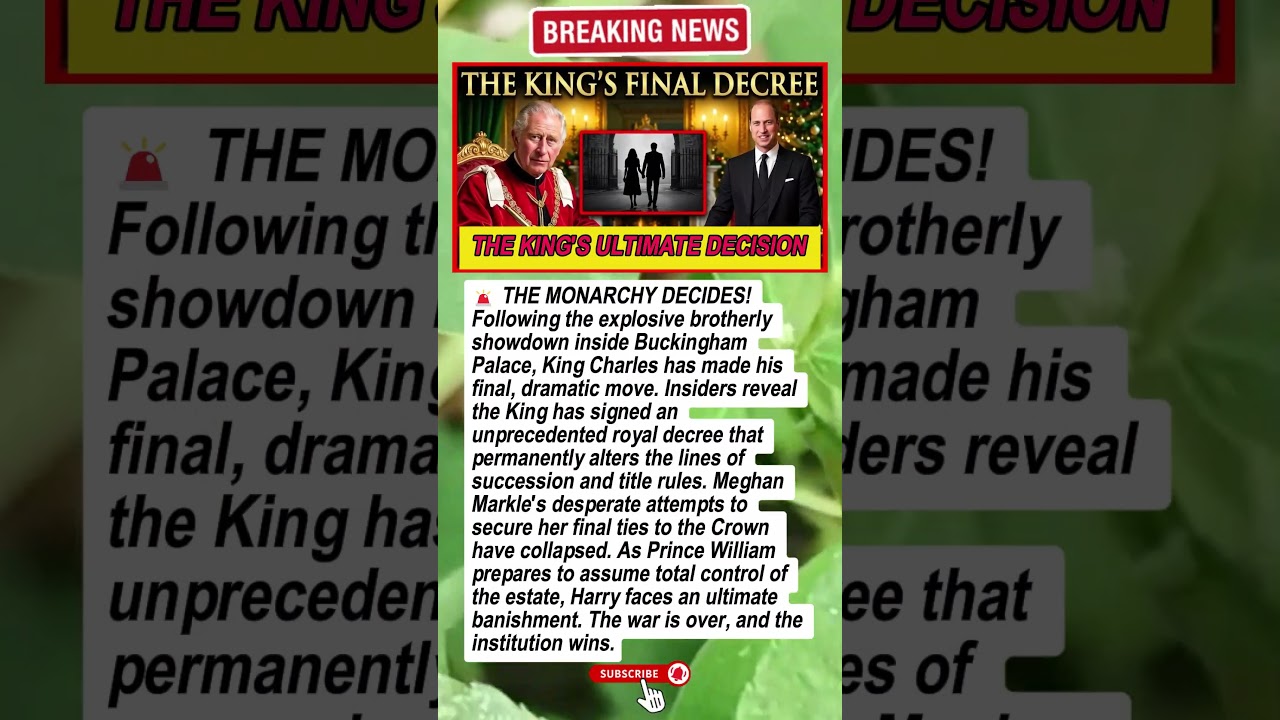 THE END! 🛑 King Charles Signs FINAL Decree Banishing Sussexes Forever! 👑🚨 #RoyalFamily #KingCharles