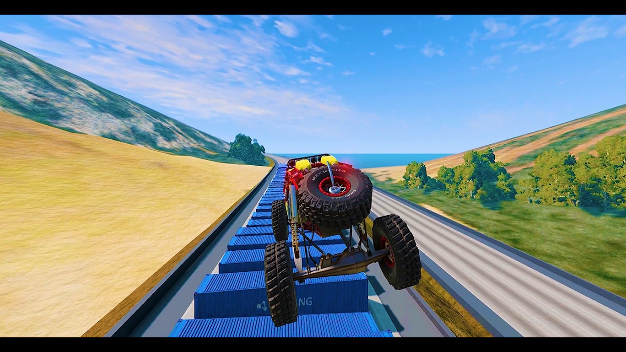 Cars vs 50 Container Jump #2 – BeamNG Drive | Aeron Gamerx