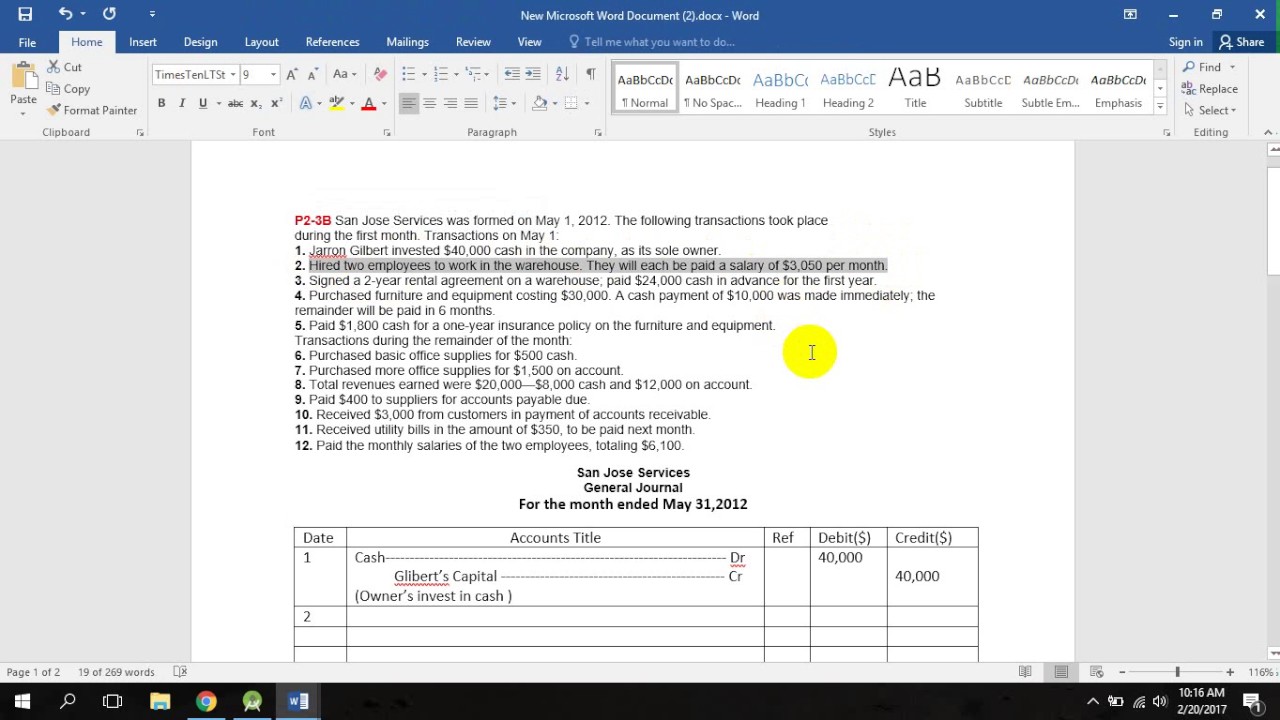 Accounting General Journal Analysis in Bangla