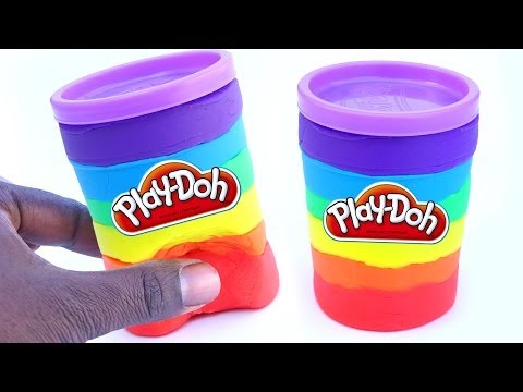 DIY How To Make Play Doh Rainbow Tubs Mighty Toys Modelling Clay Learn Colors