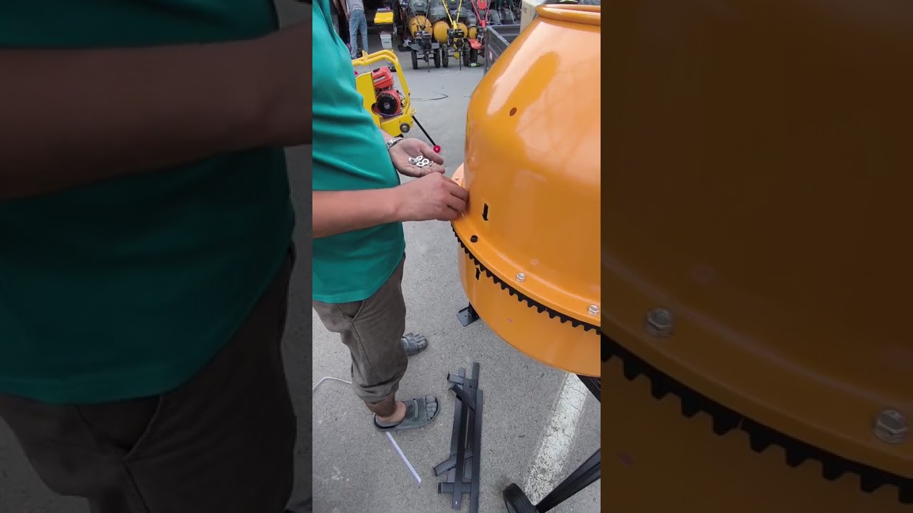 How to assemble a concrete mixer 