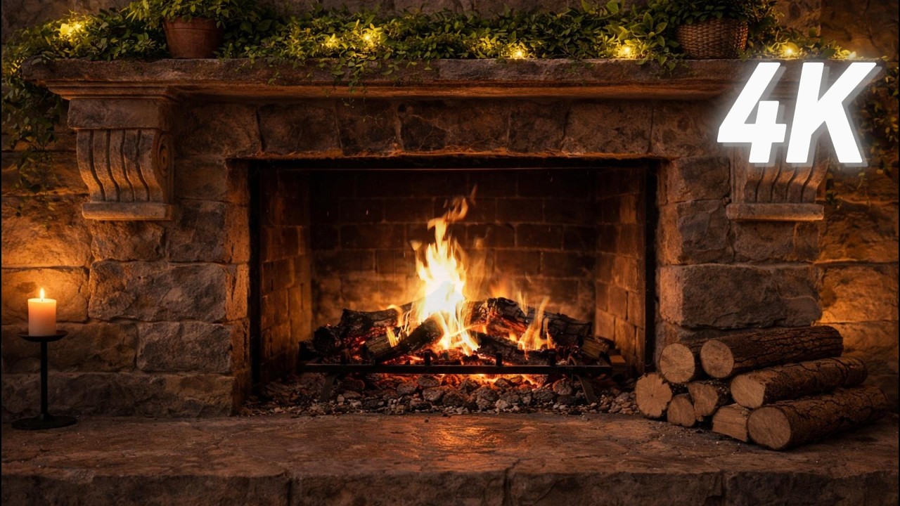 Cozy Fireplace Ambience in 4K ✅