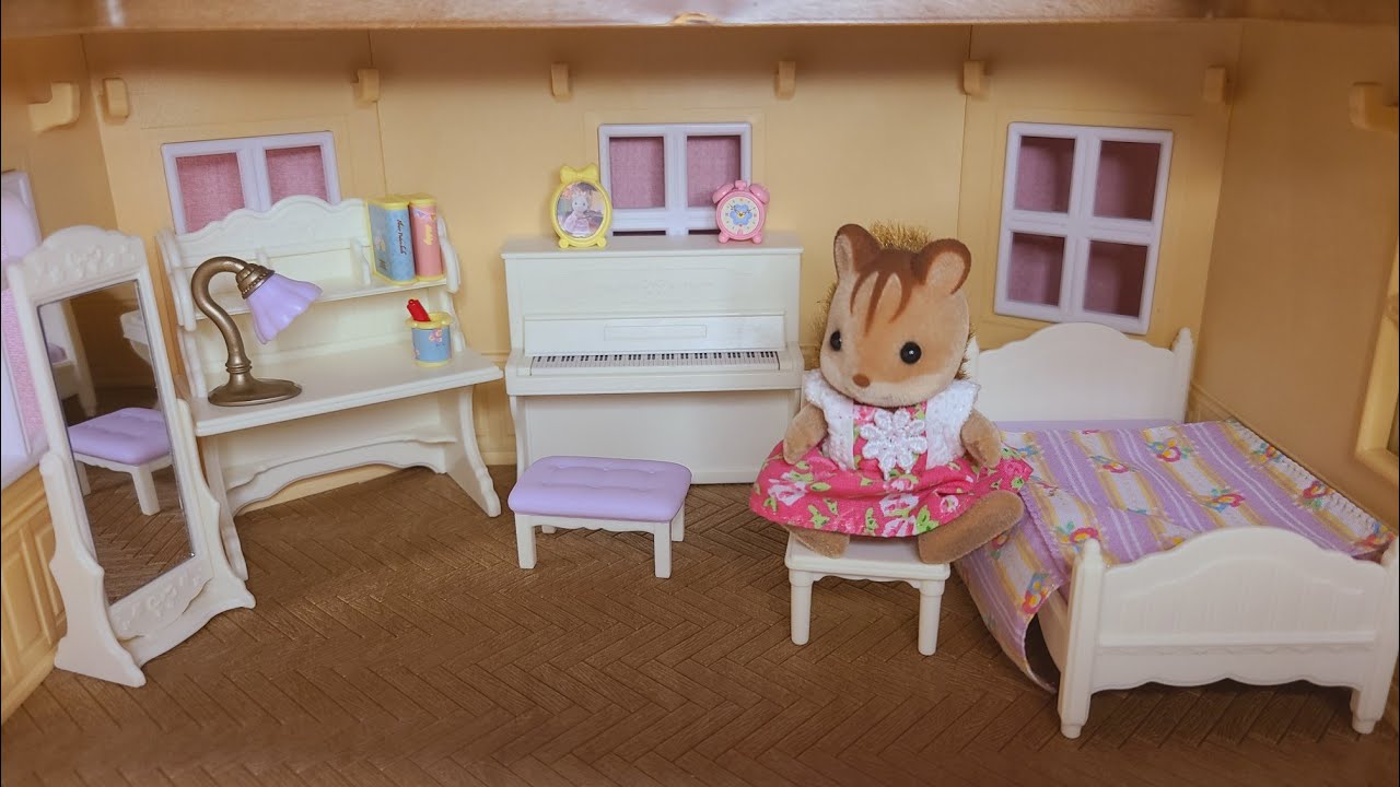 6 Minutes Satisfying with Unboxing Sylvanian Families Bedroom Set  ASMR No talking