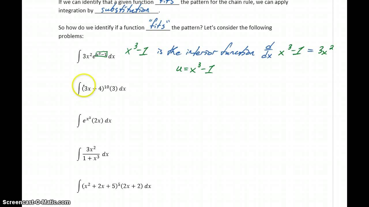 MATH 151 Module 11.1 Part 1 - Reversing the Chain Rule