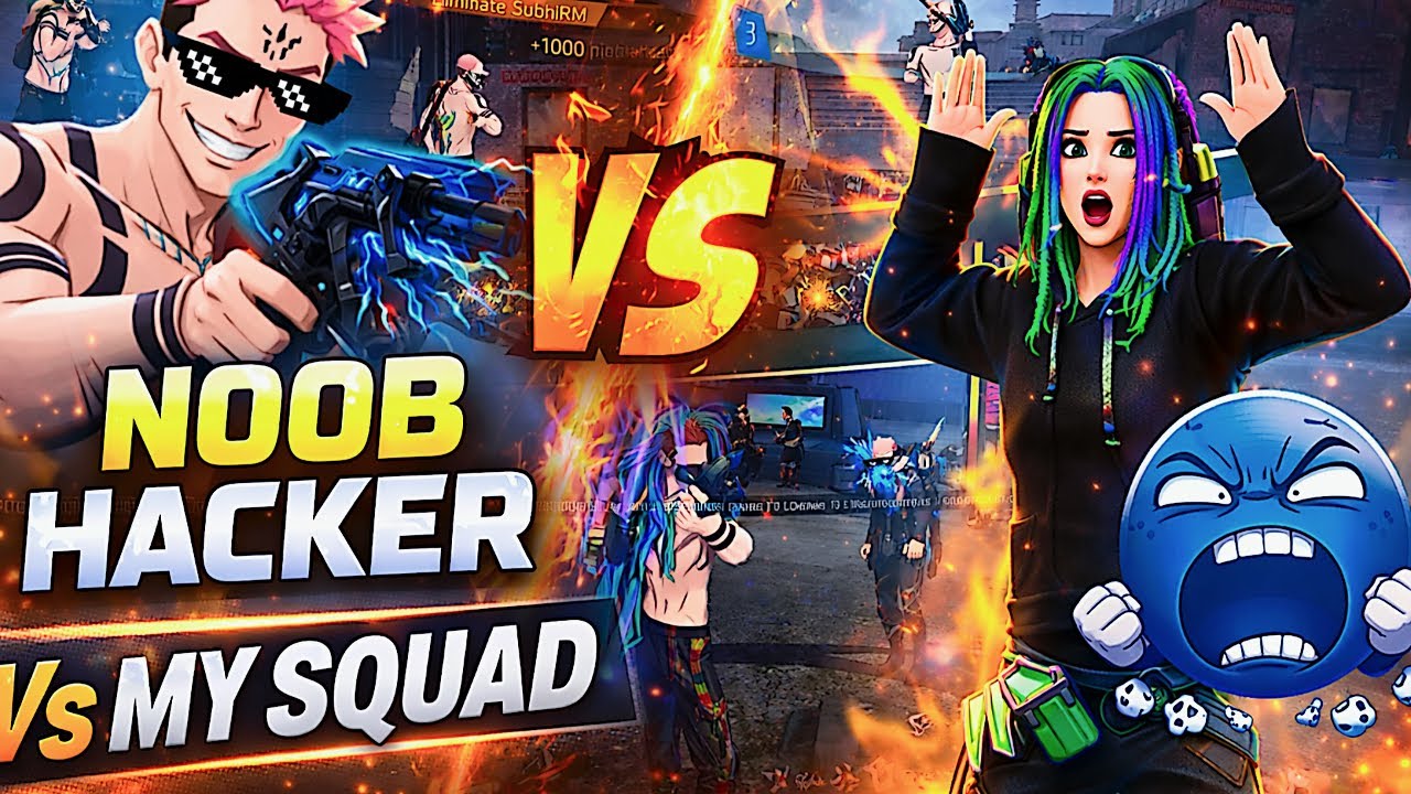 Noob Hacker Vs My Squad 😱🔥 | Free Fire Shocking Match
