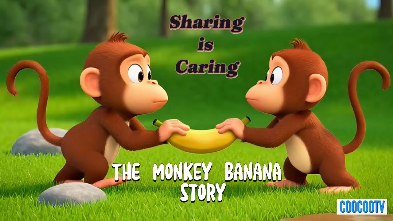 The Sharing Banana 🍌 | Cute Monkey Story for Kids | Toddler Learning Video| Bedtime Stories