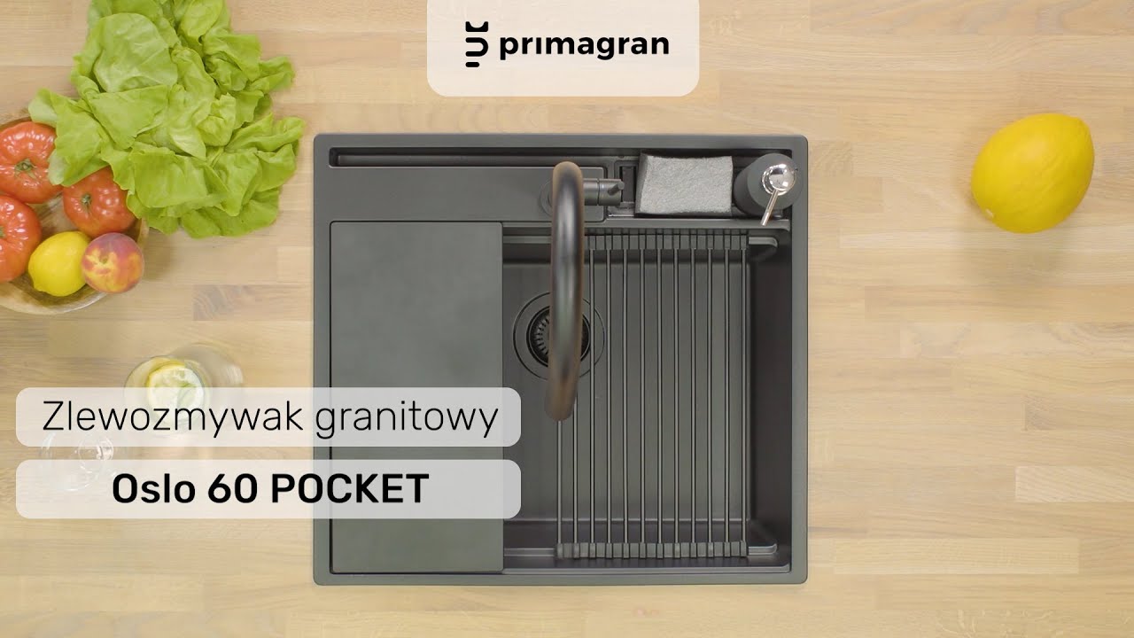 Zlewozmywaki granitowe Primagran - Oslo 60 Pocket Multilevel napisy 16:9