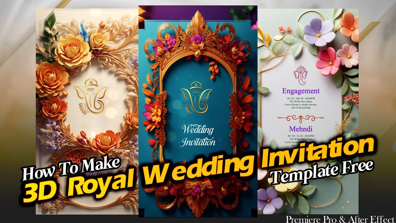 How to make 3D Wedding Invitation Video? Free Template Download | Royal Style | Nairaj