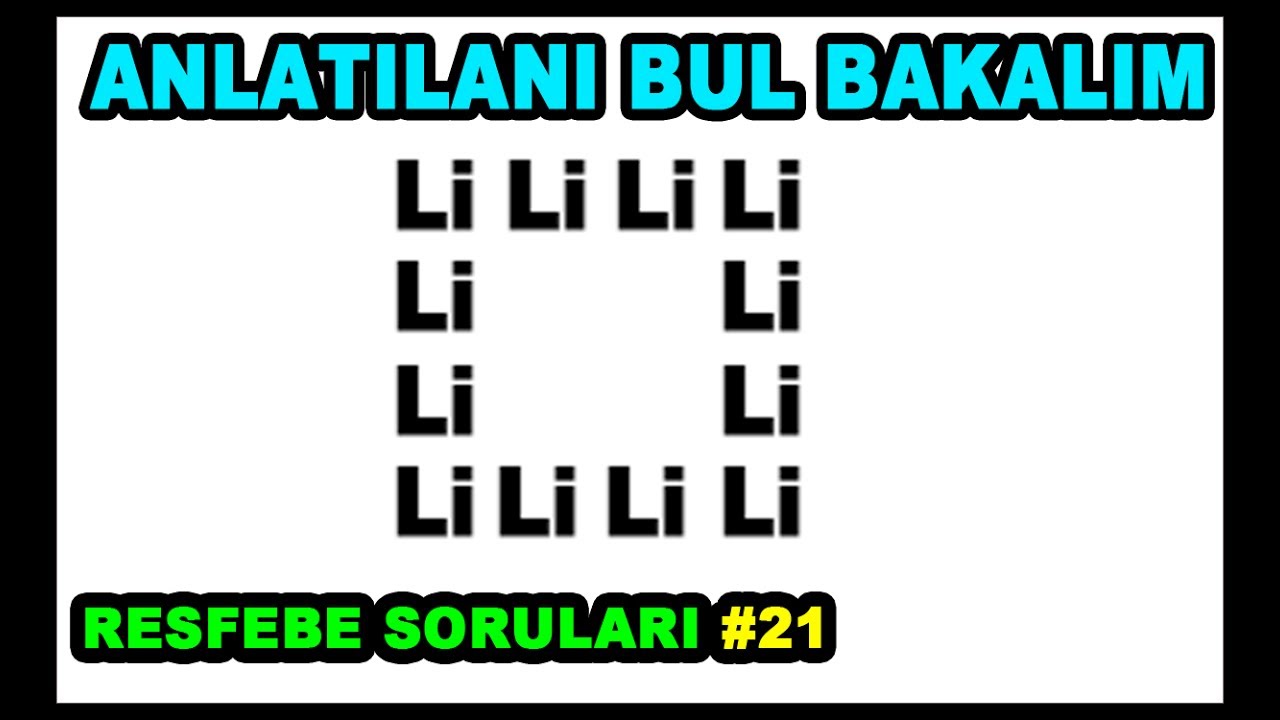 Resfebe Soruları cevapları Serisi #21 /Resimli Bulmaca yarışması