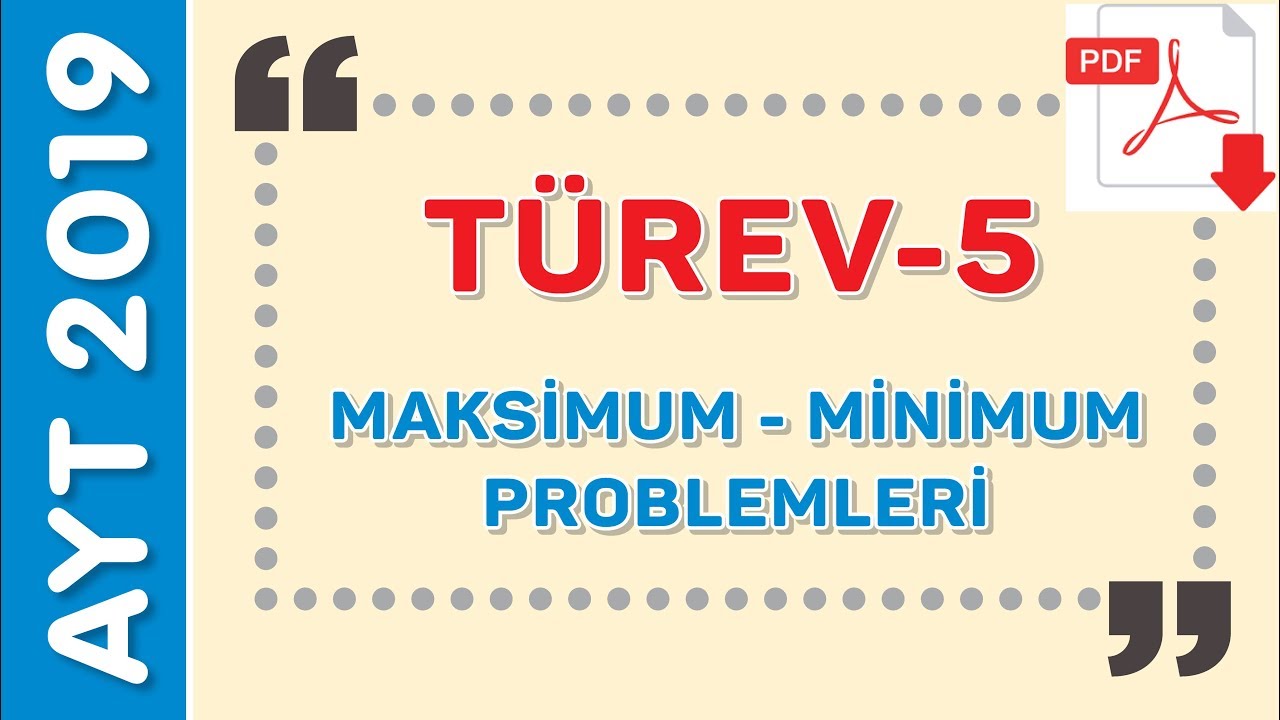 MAKSİMUM-MİNİMUM PROBLEMLERİ - EMRAH HOCA(PDF)
