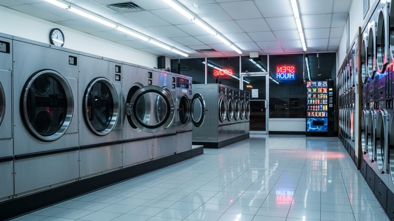 Empty Laundromat at 3AM 🧺 Chill Jazzhop & Urban Solitude Mix [1 Hour]