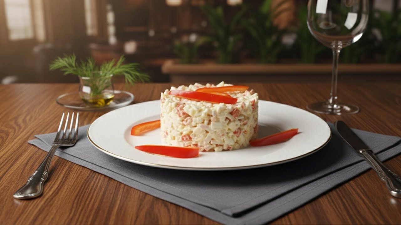 Простой салат с крабовыми палочками, который съедают за раз