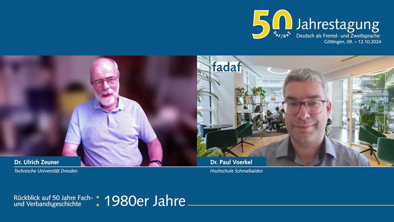 Die 1980er Jahre im Fach DaF/DaZ und im FaDaF. Ulrich Zeuner im Gespräch mit Paul Voerkel