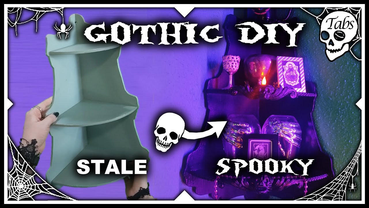 Spooky Corner Wall Shelf | DIY Gothic Decor Thrift Flip